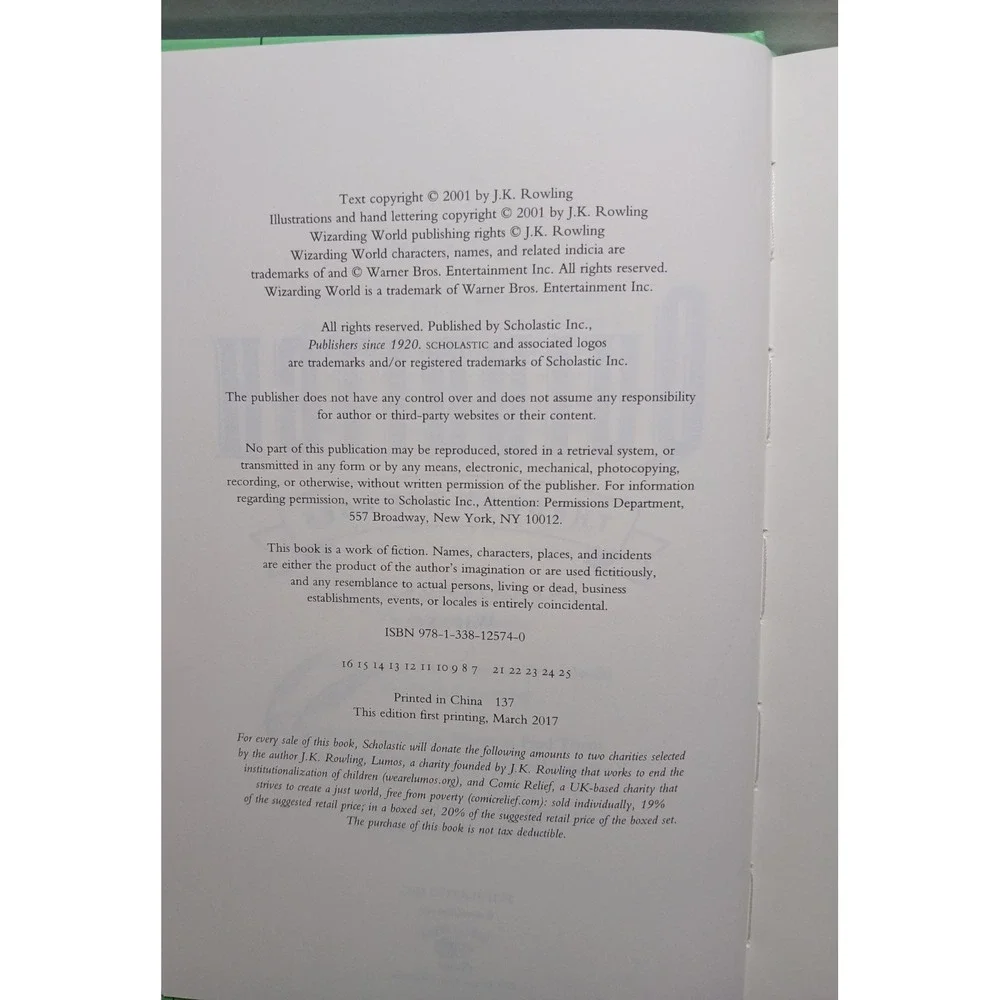 JK Rowling Hogwarts Library Hardcover Box Set with a Harry Potter Tie‎ 2017 #B49
